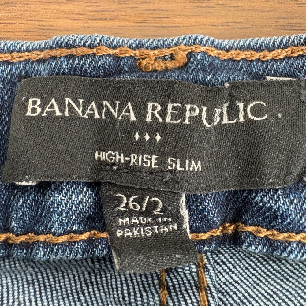 Banana Republic High-Rise Slim Jeans Womens Size 2 Dark Wash Stretch Denim - Picture 3 of 12
